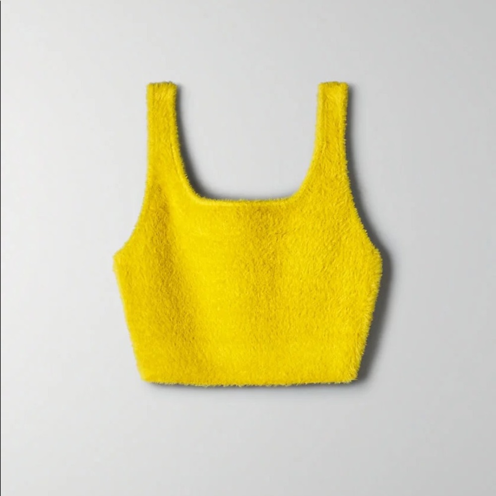 Aritzia fuzzy sculpt knit tank